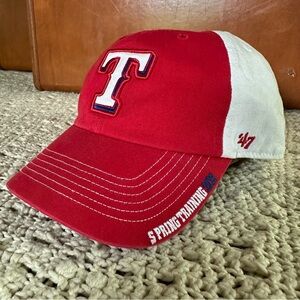 Texas Rangers Ball Cap 2019 Spring Training Strapback Hat - Men | Red and White